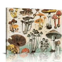 YILUYINQING Modern Mushroom Canvas Wall Art Decor For Home 16x12in