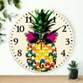 thumbnail image 1 of YILUYINQING Pineapple Sunglasses Summer Wooden Wall Clock Decor for Living Rooms and Kitchens, Easy-to-Read 10-Inch Clock with Hooks for Indoor/Outdoor Use 10x10in, 1 of 8