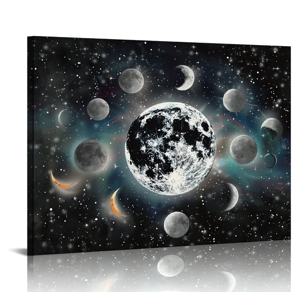 YILUYINQING Planets Star Moon Canvas Wall Art Modern Home Decor 16x12in