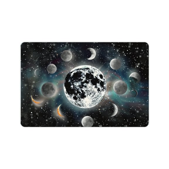 YILUYINQING Planets Star Moon Diatom Mud Bath Rug Home Quick Drying Rubber Backed 24x16in