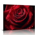 thumbnail image 1 of YILUYINQING Rose Water Droplets Canvas Wall Art Decor for Bedroom Kitchen Valentine's Day Modern Prints Home Art Decor, Ready To Hang 20x16in, 1 of 6