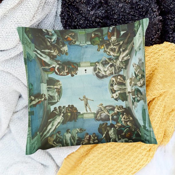 YILUYINQING Sky Theme Throw Pillow Cover 100% Linen For Home Couch 18x18in