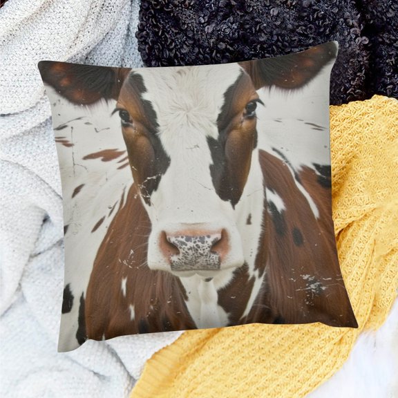 YILUYINQING Spots Square Cushion Cover for Home Sofa Couch 100% Linen Set of 1 Pillowcase 18x18in