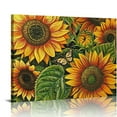 thumbnail image 1 of YILUYINQING Sunflowers Green Leaves Butterfly Canvas Prints Wall Art Decor - Home, Living Room, Bedroom, Office, More - Ready To Hang 20x16in, 1 of 6
