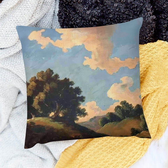 YILUYINQING Trees Clouds Hill Pillow Case Cushion Cover for Couch 18x18in