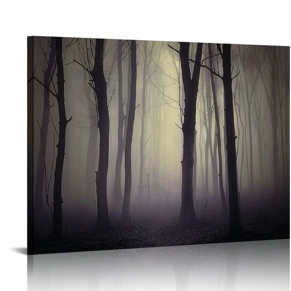 YILUYINQING Trees Fog Volumetric Fog Canvas Wall Art Home Decor 16x12in