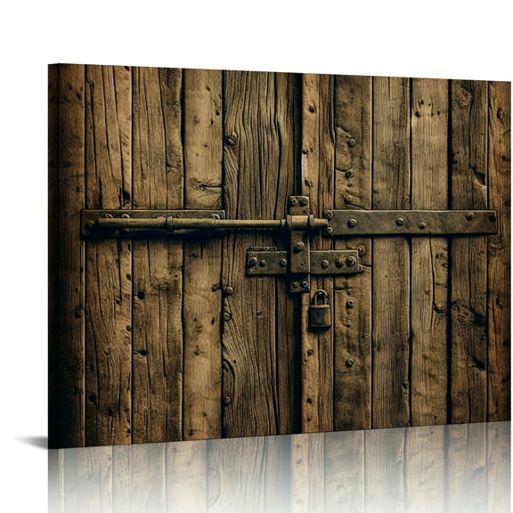 YILUYINQING Weathered Wood Wall Art Decor for Bathroom, Modern Canvas Prints Ready To Hang - Home Room Art Decor 16x12in