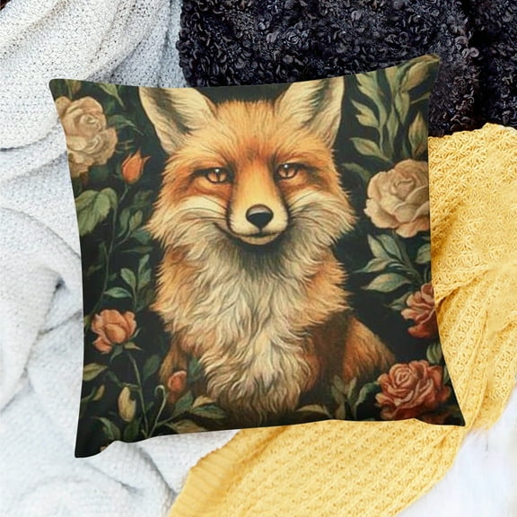 YILUYINQING William Morris Forest Fox Throw Pillow Covers Decorative Outdoor Soft Pillowcases Home Decor Living Room Cushion Case for Bed Couch Car   18x18in