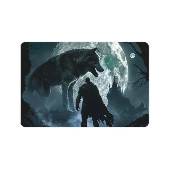 YILUYINQING Wolf Moon Man Home Diatom Mud Bath Rug Mat Quick Drying & Absorbent 24x16in