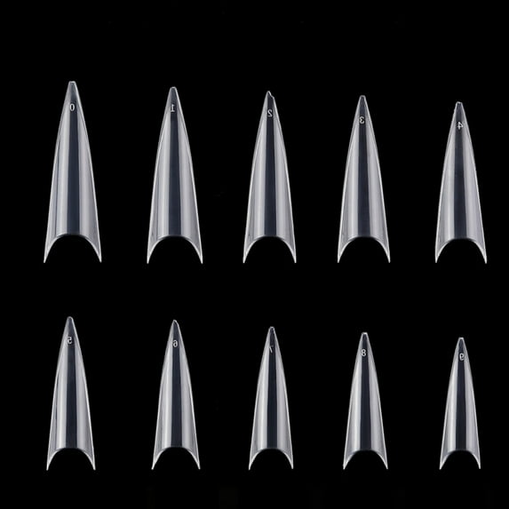 YIMART 500pcs Acrylic Medium Long Stiletto Nail Tips Easy Coffin Nails Sharp False Nail Art Tips For Nails Salon