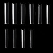 YIMART 500pcs No C Curve L Square Straight False Nail Tips Half Cover Clear Natural Extra Long Fake Nails