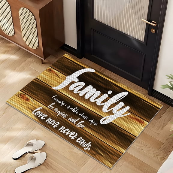 YIMEIS 1PC Family Pineapple Circle Multi-Purpose Non-Slip Absorbent Floor Mat for Kitchen Bathroom Laundry Room Bedroom