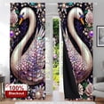 thumbnail image 1 of YIMEIS 2PCS Curtains Luxury jewelry style pearl swan Room Darkening Rod Pocket Drapes for Home Bedroom Living Room, 1 of 10