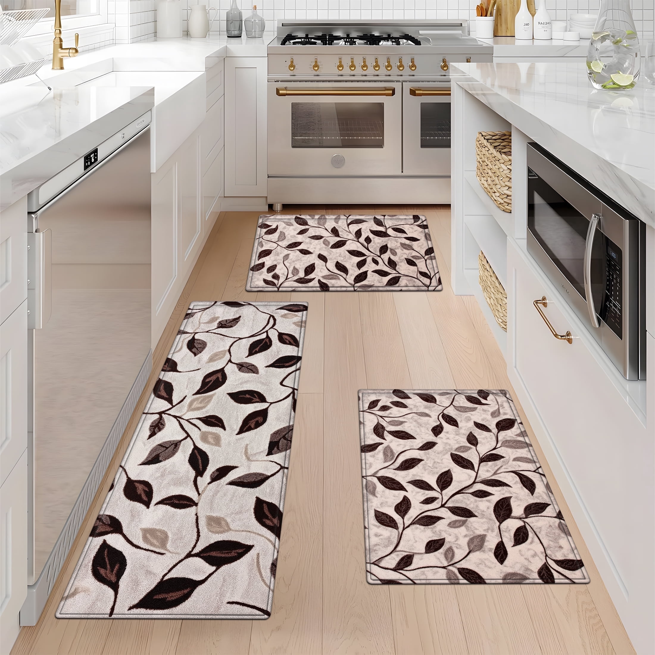 Kitchen Mat Rag YIMEIS Autumn Leaf Festival Kitchen Mat Rug Set - Perfect for Kitchen ...