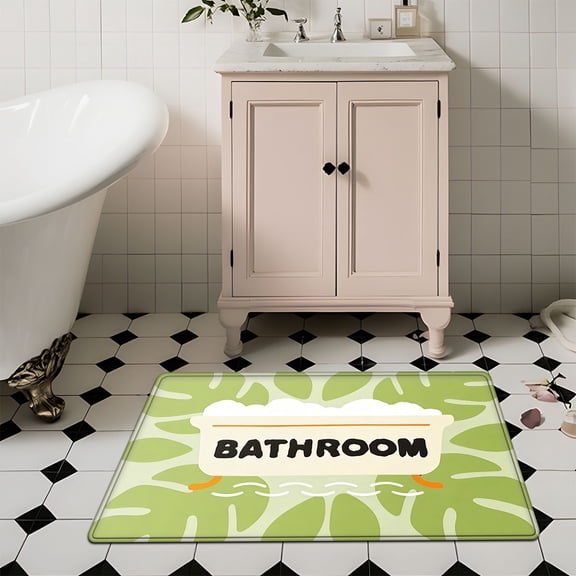YIMEIS Bathroom Bathroom-Specific Flannel Non-Slip Mat 15.7''*23.6'', Soft, Rug by Bathroom Sink