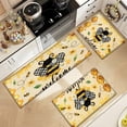 thumbnail image 1 of YIMEIS Bees dance to welcome guests Kitchen Rug Set 3Pcs, Flannel Non-Slip Machine Washable Floor Mats for Kitchen Sink, Entryway & Bathroom, 1 of 10