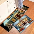 thumbnail image 1 of YIMEIS Christmas Night Snowman House Kitchen Mat Rug Set  - Perfect for Kitchen Counter, 16''*24''/47''*18'', Functional for Decoration, 1 of 10