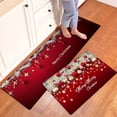 thumbnail image 1 of YIMEIS Christmas Red Background Fall Kitchen Rugs Set of 2, Xmas Holiday Kitchen Mat Decor Home Decorations, Green Christmas Mats for Kitchen Floor - 16''*24'' and 17''*47'' in, 1 of 10