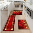 thumbnail image 1 of YIMEIS Christmas decorations. Happy holidays. Machine Washable Non-Slip Rubberback Indoor Runner Rug/Area Rug for Kitchen, Hallway, Kitchen, Entryway, Bathroom, 3 Piece Set, 1 of 10