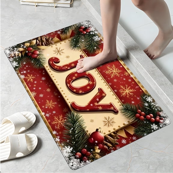 YIMEIS Christmas pinecone Fall Kitchen Mats, Xmas Winter Seasonal Farmhouse Home Seasonal Decorations Rugs for Floor - 16''*24''in