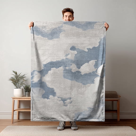 YIMEIS Clouds in the sky Soft Flannel Blanket, 60*80 Inch Multiple Sizes, Easy Clean & Durable, for Office Nap Sofa Movie