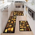 thumbnail image 1 of YIMEIS Coffee bean on black background Kitchen Mat Rug Set - Perfect for Kitchen Counter, 16''*24''/20''*32''/47''*18'', Functional for Decoration, 1 of 10