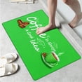 thumbnail image 1 of YIMEIS Coffee on green background Fall Kitchen Rugs, Xmas Holiday Kitchen Mat Decor Home Decorations, Green Christmas Mats for Kitchen Floor - 16''*24'', 1 of 10