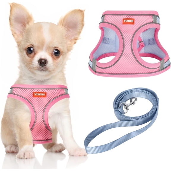 YIMEIS Dog Harness and Leash Set, No Pull Soft Mesh Pet Harness, Reflective Adjustable Puppy Vest for Small Medium Large Dogs, Cats