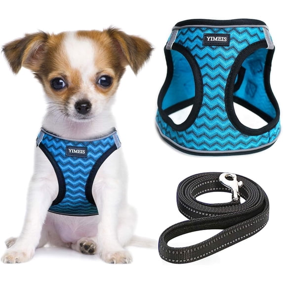 YIMEIS Dog Harness and Leash Set, No Pull Soft Mesh Pet Harness, Reflective Adjustable Puppy Vest for Small Medium Large Dogs, Cats