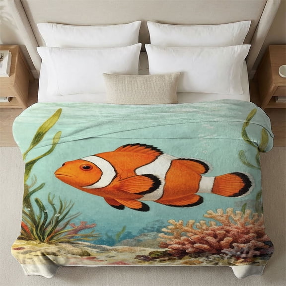 YIMEIS Dolphin fish Soft Flannel Blanket, 30*40 Inch Multiple Sizes, Easy Clean & Durable, for Office Nap Sofa Movie
