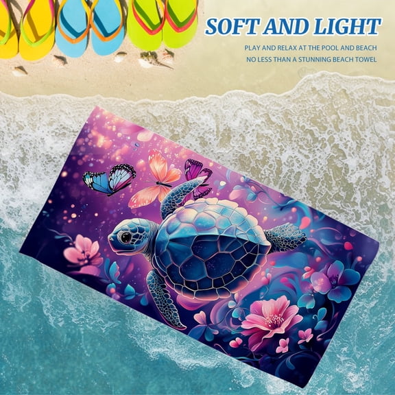 YIMEIS Dream Turtle Butterfly Dance 30×60in Microfiber beach towels Absorbent Soft for Beach Pool