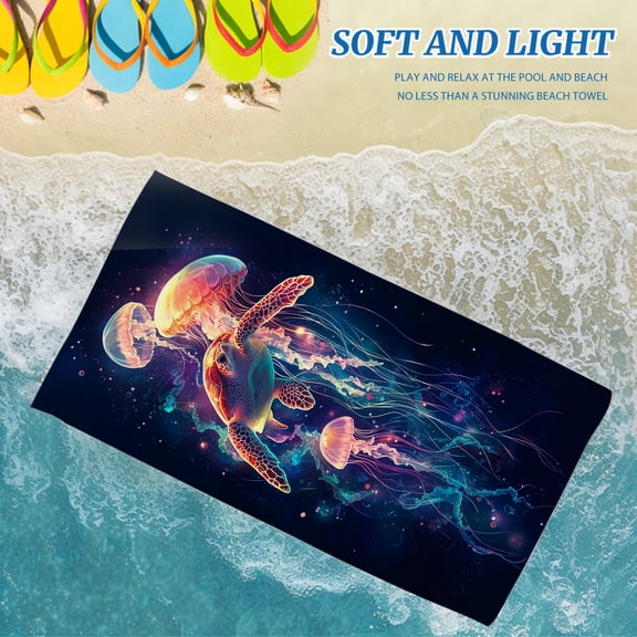 YIMEIS Dream jellyfish night Microfiber beach towels 30×60in Quick Dry Sand Free for Beach Trips
