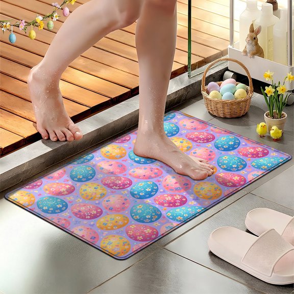 YIMEIS Easter Eggs Soft Non-slip 1Pc Flannel Mat & Kitchen Rugs,Great for Entryway Bathroom