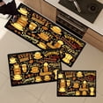 thumbnail image 1 of YIMEIS Enjoy the coffee 3Pcs Flannel Kitchen Mat Set, Non-Slip Machine Washable Rugs for Kitchen, Hallway & Laundry Room, 1 of 10