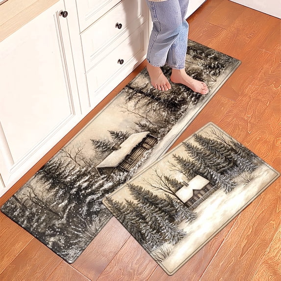 YIMEIS Fall Christmas Halloween Kitchen Mat Cushioned Anti Fatigue Kitchen Rug Non Slip Kitchen Rugs and Mats Standing Desk Mat Comfort Floor Mats for Kitchen House Sink - 47''*18''