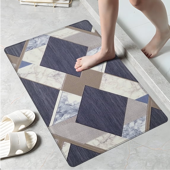 YIMEIS Geometric puzzle Machine Washable Non-Slip Rubberback Indoor Runner Rug/Area Rug for Kitchen, Hallway, Kitchen, Entryway, Bathroom, 1 Piece - 16''*24''