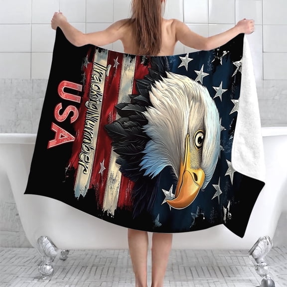 YIMEIS Glory of the Eagle and the Flag 31×63in Microfiber beach towels for Beach Vacation Pool Party