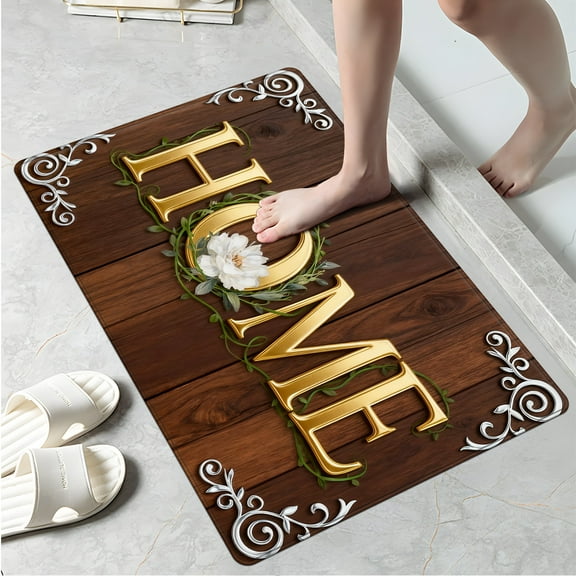 YIMEIS HOME wooden background Fall Kitchen Rugs Non Skid Washable Area Carpet [Made in USA], Multi - 1 Pc 16''*24''