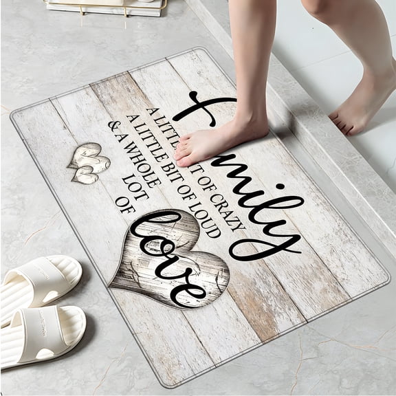 YIMEIS Happy Family Day Fall Kitchen Rugs, Holiday Kitchen Mat Decor Home Decorations, Green Mats for Kitchen Floor - 16''*24''