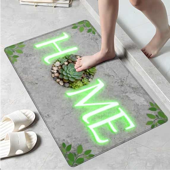 YIMEIS Home green plants Kitchen Mat Washable Non-Skid Absorbent Runner Rugs (16''24'') - 1Pc Recommended for Kitchen Sink Front/Floor, Suitable for All Age Groups