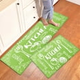 thumbnail image 1 of YIMEIS Kitchen Gourmet Green Background Kitchen Mat Rug Set - 2 Pcs Perfect for Kitchen Counter, 16''*24''/47''*18'', Functional for Decoration, 1 of 10