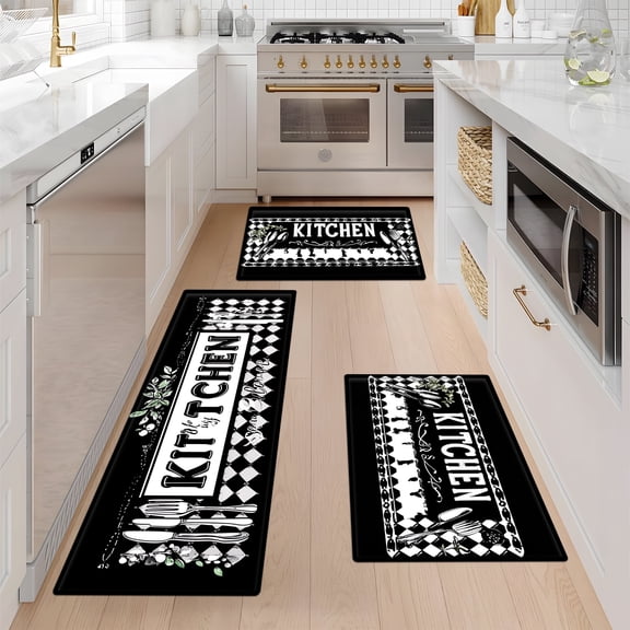 YIMEIS Kitchen decoration Kitchen Decor Set of 3 Christmas Fall Kitchen Rugs, Xmas Decorative Farmhouse Floor Mats for Home Kitchen Dining Room Decorations - 16''*24'' and 20''*30'' and 17''*47''