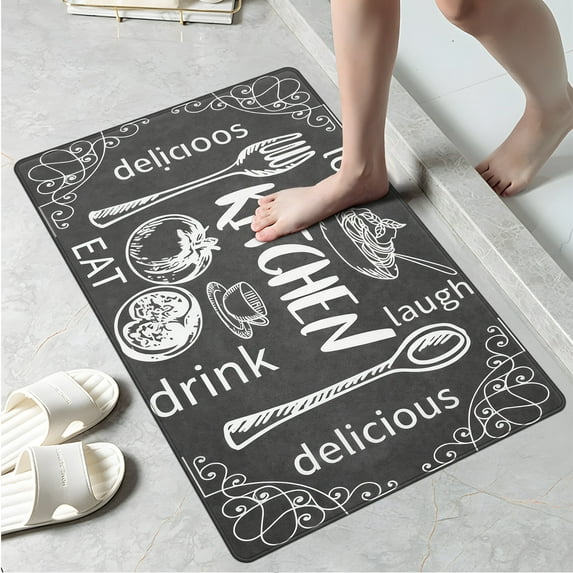 YIMEIS Kitchen, gray background Kitchen Mat Rug - 1Pcs Perfect for Kitchen Counter, 16''*24'', Functional for Decoration