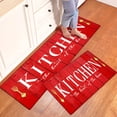 thumbnail image 1 of YIMEIS Kitchen red background Machine Washable Non-Slip Rubberback Indoor Runner Rug/Area Rug for Kitchen, Hallway, Kitchen, Entryway, Bathroom, 2 Piece Set - 16''*24''/47''*18'', 1 of 10