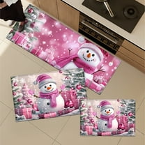 YIMEIS Merry Christmas Fall Kitchen Mats Set of 3, Winter Home Decor Low-Profile Kitchen Rugs for Floor - 16''*24'' and 20''*30'' and 17''*47'' in