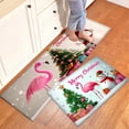 thumbnail image 1 of YIMEIS Merry Christmas, Flamingo Snowman. Fall Kitchen Rugs Set of 2, Xmas Holiday Kitchen Mat Decor Home Decorations, Green Christmas Mats for Kitchen Floor - 16''*24'' and 17''*47'' in, 1 of 10