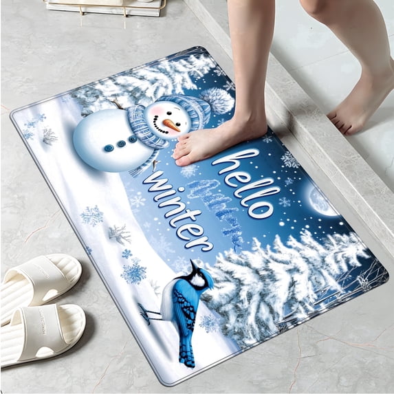 YIMEIS Merry Christmas Gnomes Black Fall Kitchen Rugs and Mats, Winter Holiday Party Low-Profile Floor Mat Decorations for Home Kitchen1pc 16''*24''