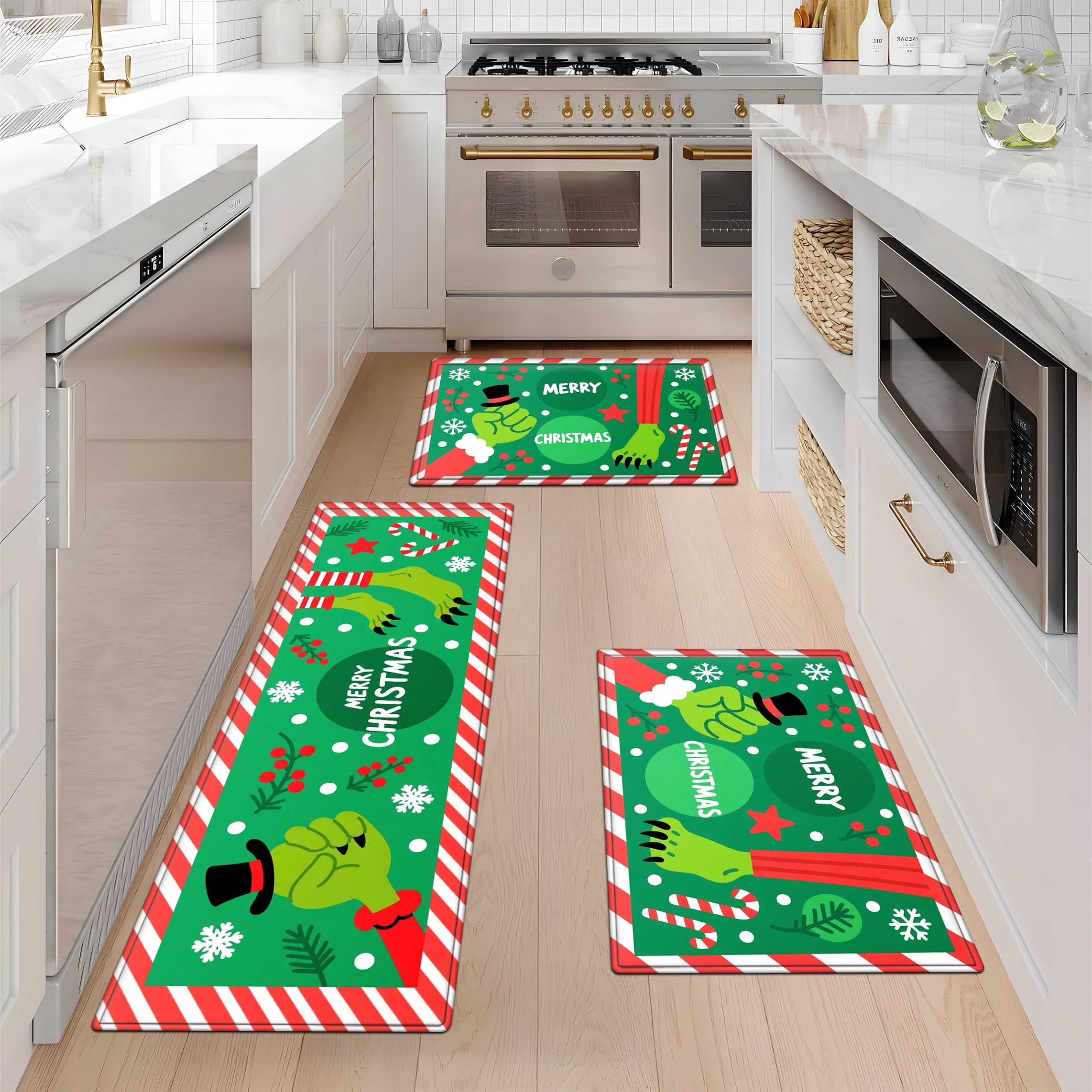 YIMEIS Merry Christmas Kitchen Decor Set of 3 Christmas Fall Kitchen ...