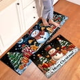thumbnail image 1 of YIMEIS Merry Christmas Snowman Tree Gifts Kitchen Mat Rug Set - 1/2 Pcs Perfect for Kitchen Counter, 16''*24''/47''*18'', Functional for Decoration, 1 of 10