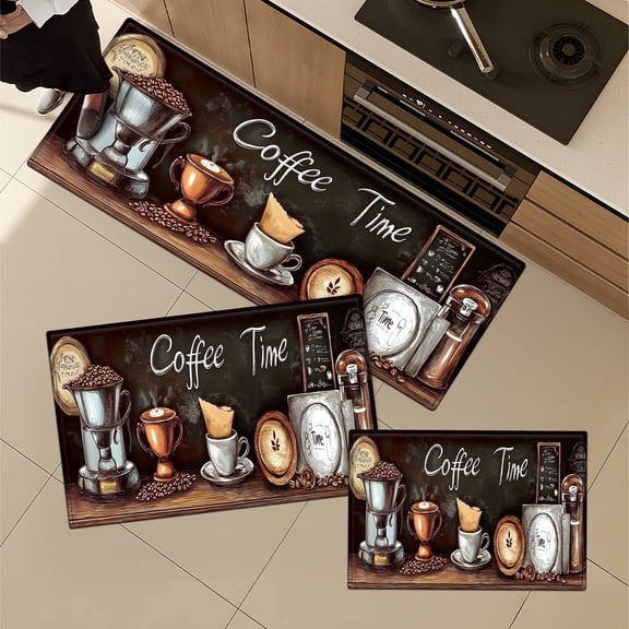 YIMEIS Merry Christmas Kitchen Decor Set of 3 Christmas Fall Kitchen Rugs, Xmas Decorative Farmhouse Floor Mats for Home Kitchen Dining Room Decorations - 16''*24'' and 20''*30'' and 17''*47'' inch